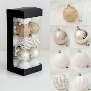 TEWUB Big Christmas Tree Balls Shatterproof Plastics Christmas Pendant Christmas Baubles Colorful Ball Ornament Set Xmas