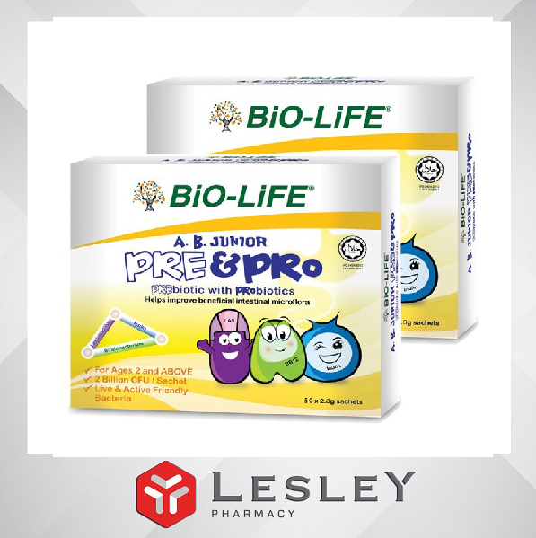 Bio-life AB Junior Pre & Pro (Prebiotics with Probiotics) 2.3g 50s x 2 ...