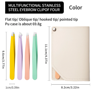 Eyebrow Tweezers Hairs Puller Stainless Steel Removal Makeup Tool Pointed Tip Slanted Eye Brow Clips for Women