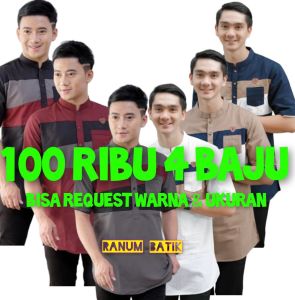BAJU KOKO KURTA VIRAL LENGAN PENDEK MUSLIM PRIA DEWASA BAHAN FULL KATUN