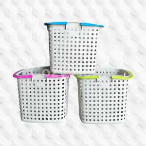 Uniglobal Checkered Laundry Basket with Handle Space Savers