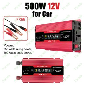 PANDA Inverter frekuensi tinggi Tampilan layar Modifikasi gelombang sinus Inverter pengisi daya mobil dengan Car Power Inverter Mobil Data uji nyata 500W12V for car / 1200W 24V for lorry Intelligent LED Display Aluminium Alloy [Stok&Pengiriman Cepat]