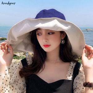 Cap for Girls Korean Style Oversized Brim Hat Female Summer Sun Visor Sunscreen Fisherman Hat Beach Hat Ladies Wild Anti-ultraviolet Face Sun Hat Tide Bucket Hat for Women