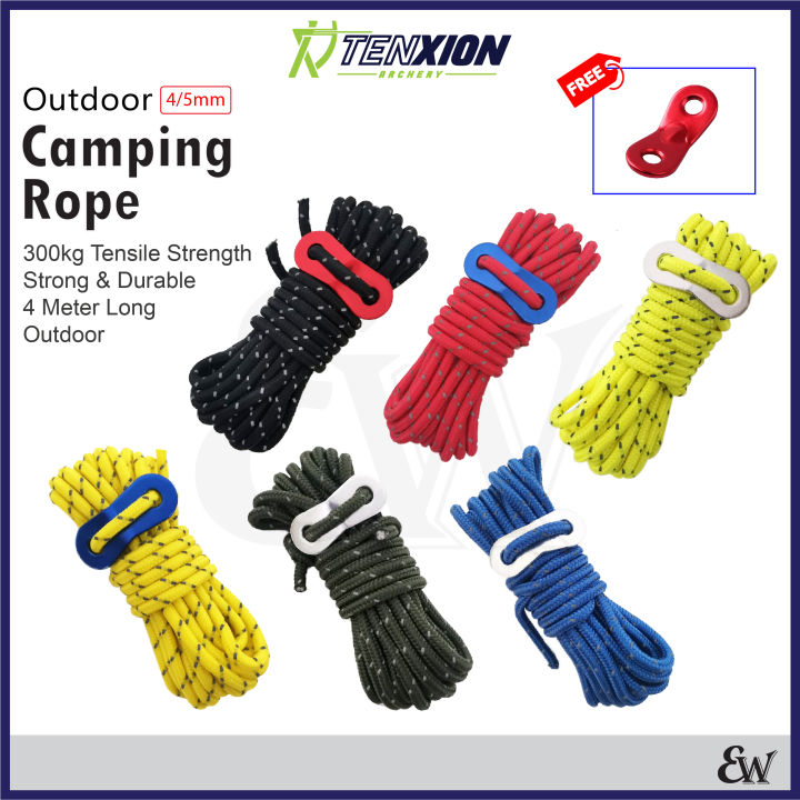 Tenxion Outdoor 4 5mm*4m Reflective Camping Rope Tali Khemah Nylon Anti 