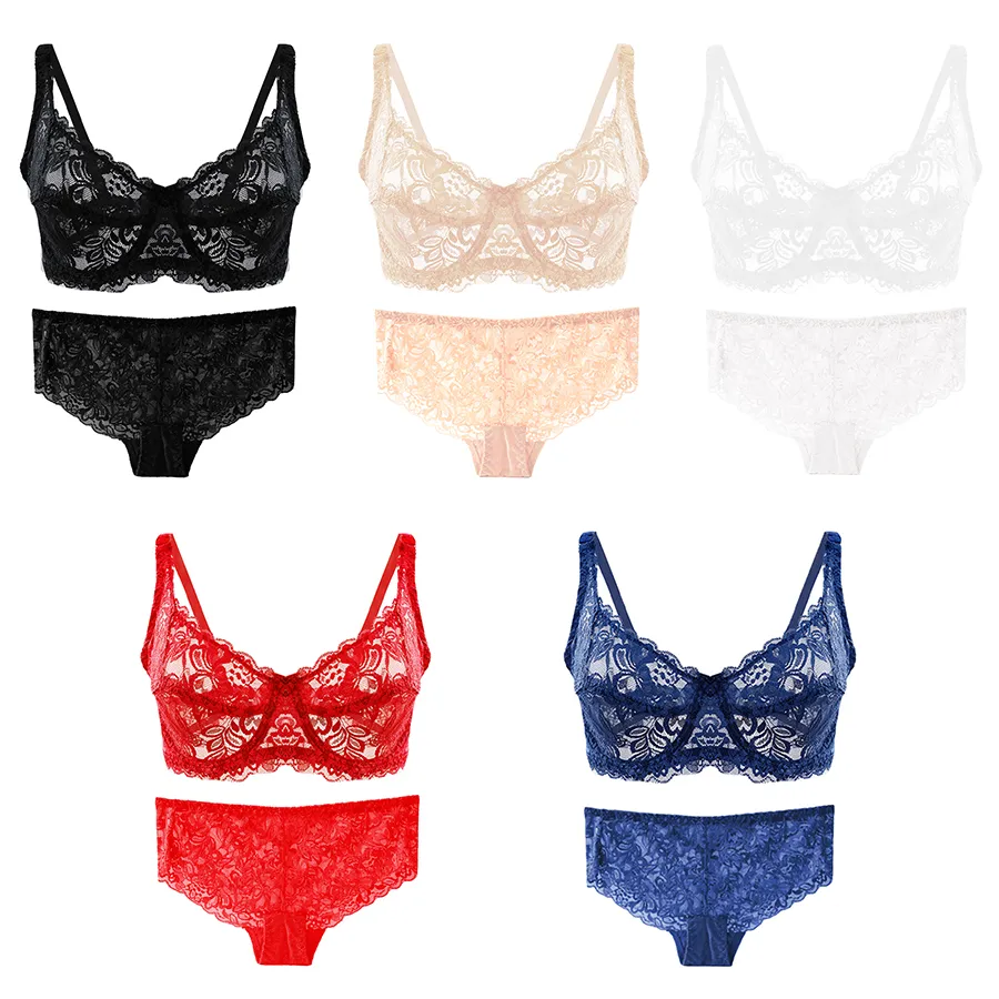 ECMLN Women Sexy Lingerie Sets Transparent Lace Set Young Women