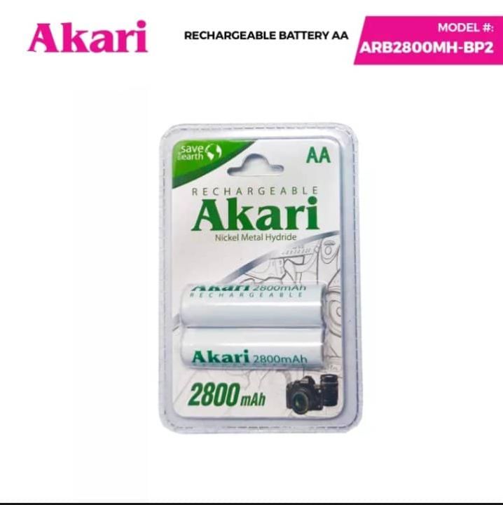 Akari Rechargeable Battery AA (ARB2800MHBP2) Lazada PH