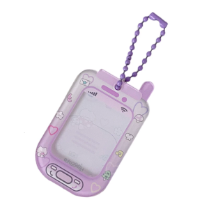 Cute Cartoon Keychain Case Sturdy Hard Plastic Compact Design Keyings For Students And Office Workers