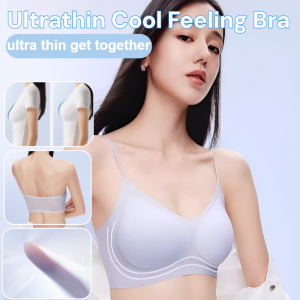 Womens Cool Feeling Bra Ultrathin Breathable Small Bust Gathering Nonmarking Underwear