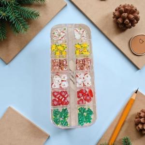 CY🌠🌠🌠 12 Lưới Giáng Sinh Loạt Móng Tay Nghệ Thuật Đồ Trang Sức Phim Hoạt Hình Santa Claus Elk Snowman Nail Charms Nhựa Móng Tay Nghệ Thuật Trang Trí Tự Làm Móng Tay Thiết Kế