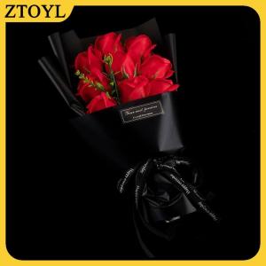 ZTOYL 9 Thủ Trưởng Xà Phòng Hoa Hồng Bó Hoa Nhân Tạo Hoa Cho Giáng Sinh Đám Cưới Sinh Nhật Đảng Ngày Valentine Tự Làm Quà Tặng Trang Trí Nội Thất