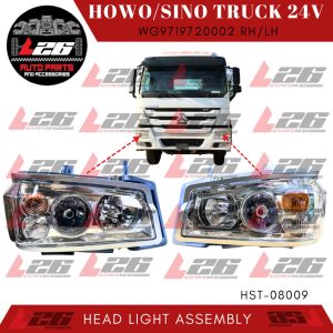 Howo Sino Truck Headlight Assembly 24V RH/LH WG9719720001 WG9719720002 HST-08008 HST-08009
