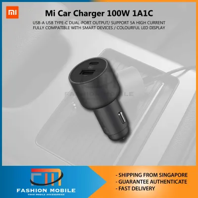 Xiaomi Car Charger 100W Quick Charge Dual output USB A and USB C 1A1C LED Power Indicator
