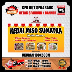 Spanduk Kedai/Warung Kopi/ Jajanan Ukuran 120 x 60 cm
