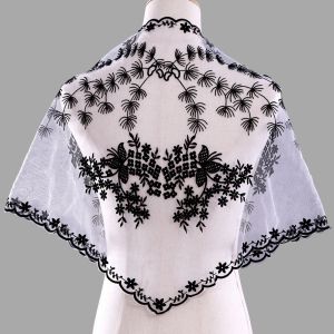 SIXIS Thiết kế thêu Khăn quàng đầu hình tam giác Hình tam giác Ren cổ điển Phụ kiện đội đầu cô dâu Đa năng Đa năng Khăn choàng ren Dành cho phụ nữ