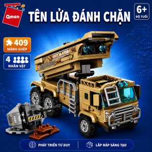 Đồ chơi lắp ráp xếp hình Qman 1728 - Tên lửa đánh chặn (409 mảnh ghép) dành cho bé trai trên 6 tuổi