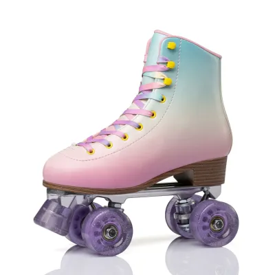professional metal plate leather adult man women roller skates shoe beginner kids roller skae rollerblades skating shoes