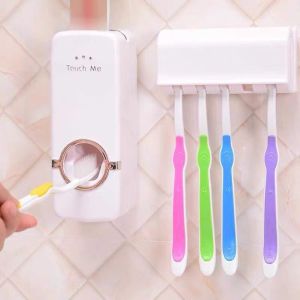 Toothpaste Dispenser Toothbrus Holder Rak Pengurus Dan Berus Gigi Di Bilik Mandi