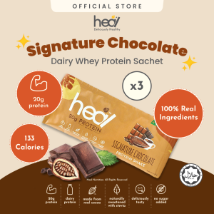 Heal Signature Chocolate Whey Protein Shake Dairy Based Powder (3 Sachets) - HALAL