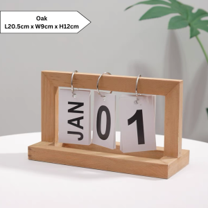 Ready Stock Ikea Style Desktop Natural Wooden Clock Perpetual Calendar Table Calendar Page Flipping Turning Home Living Bedroom Study Room Office Cafe Shop School Decoration Ornaments Modern Minimalist Aesthetic Nordic Durable Waterproof Gift Kids Adult