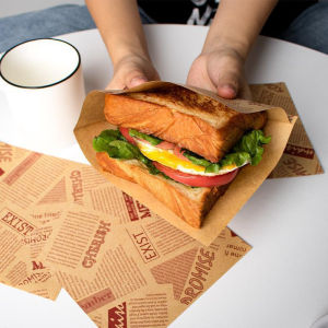 50pcs Baking Paper Sandwich Wrappers Greaseproof Deli Wax Paper Tray Paper Plate Paper 25*25/25*35cm