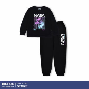 [Bộ dài tay trẻ em 1215] [OUTLET]Bộ thu đông cho bé trai Bigfox Miss Meow dáng thể thao kiểu Hàn Quốc chất nỉ da cá size đại trẻ em 12-15 tuổi 48kg