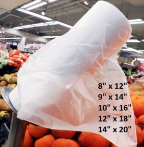 Direct FactoryPlastic Bag Roll/Food Packaging/Supermarket/Fruit/Vegetable/Storage 8x12/9x14/10x16/12x18/14x20 (900g)
