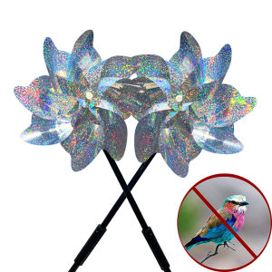 WOOD  SHOP Sparkly Effective Garden Decoration Bird-Scaring Pinwheels Drive Away PigeonCrow Reflective Pinwheels Windmill Wind Spinner Bird Repellent