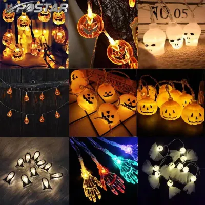 10 LEDS 20 LEDS Halloween Fairy Lights Pumpkin Design Creative Light String DIY Pumpkin Lantern Holiday Decoration