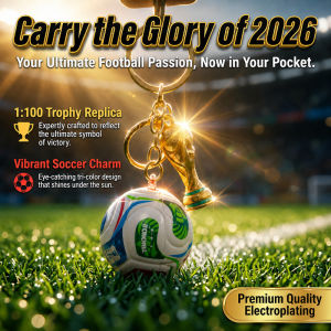 🏆 2026 Football Trophy Keyring / World Cup Style Souvenir / Collectible Keychain Pendant / Fan Bag Charm / Car Hanging Decoration / Sports Gift Accessory