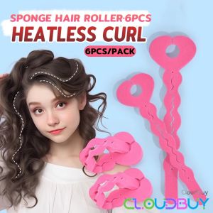 C.B.【Ready in Stock】 6pcs per Pack Bendable Hair Curler Rods Curl Flexible Soft Sponge Hair Roller Tool