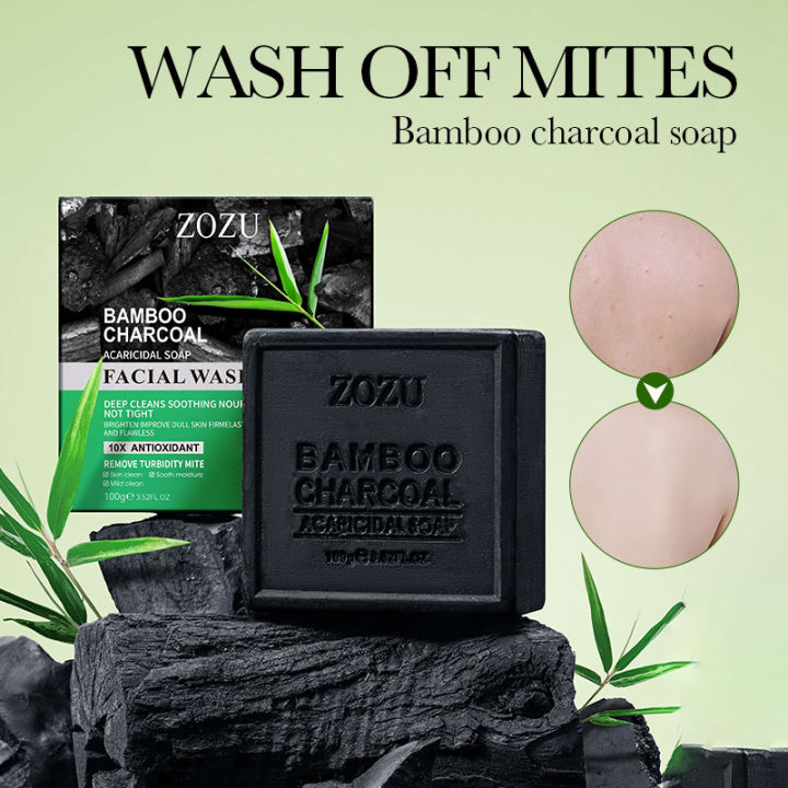 ZOZU Bamboo Charcoal Soap 100g Cleansing Whitening Bath