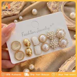 12pcs/set Pearl Stud Earrings for Women Fashion Elegant Earrings Luxury Jewelry Accessories