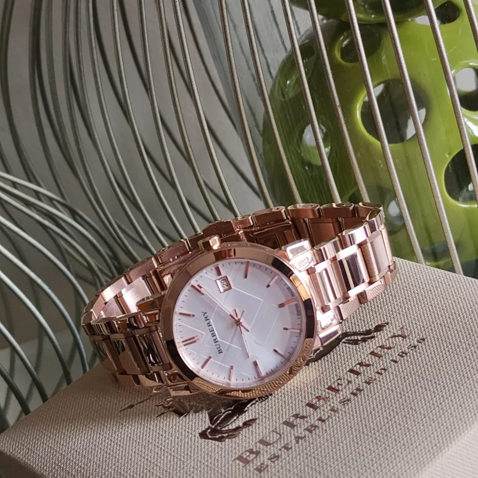 Burberry the city rose gold watch best sale