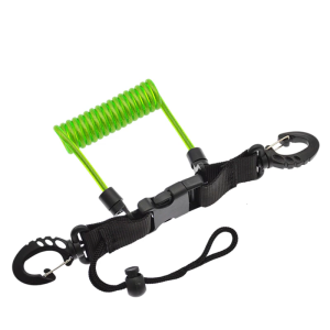 สายคล้องเกลียวดำน้ำสกูบาออกเร็วแบบขดสายคล้องกล้องสปริงใต้น้ำป้องกันการสูญหายสำหรับไฟดำน้ำ