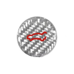 Car Trunk Button Protector Carbon Fiber Dynamic Racing Design Trunk Open Close Button Reminder Sticker