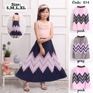 ROK KALIKA 614 ROK PLISKET ANAK PEREMPUAN PANJANG KOMBINASI BEST SELLER & GOOD QUALITY MURAH MERIAH 4 5 6 7 8 9 10 11 12