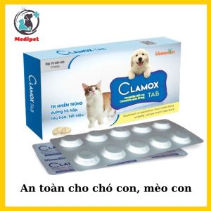 Vemedim Clamox tab dùng cho chó mèo bị hô hấp tiết niệu tiêu hóa 10 viên/hộp