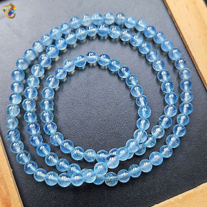 Collection Grade Baby Blue Fluorescence Aquamarine Single / 3 Rounds Bracelet