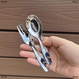 [COD] dgheg Stainless Steel Round Spoon Net Red Golden Dinner Long Handle Stirring Dessert Spoons For Kitchen Accessories Gadgets