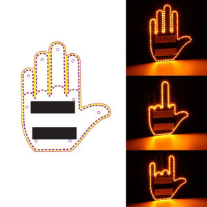 Car LED Illuminated Gesture Light Car Finger Light with Remote Road Rage Signs Gesture Light Hand Lamp