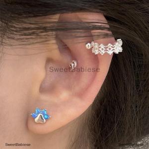 [COD] SweetBabiese 1 cặp Opal Cat Claw Tai xương móng tay xoắn ốc Stud Bông tai cho phụ nữ Cô gái bên mới đồ trang sức mỹ Quà Tặng