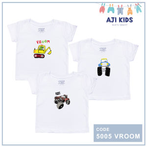AJI 3 pcs Cotton T-shirt Top for Babies 1-12 months "#13 Vroom" Set