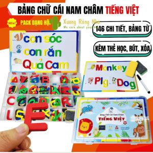 Bảng Chữ Cái Nam Châm Tiếng Việt 146 Chi Tiết – Kèm Bảng Từ & Bút Viết Bảng Cho Bé Học Chữ Ghép Vần