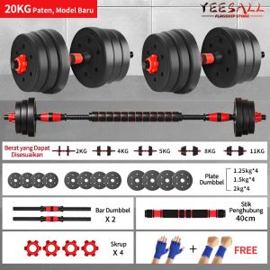 【COD】Rumah Dumbbell set 20kg Peralatan Kebugaran Pria dan Wanita Rumah Pelatihan Pelajar 20KG Set Barbel Ramah Lingkungan OT77