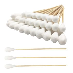 100 que tăm bông dài 6 inch (kích thước lớn) dùng cho thú cưng vệ sinh súng hoặc trang điểm.