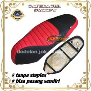 sarung jok model caferacer scoopy all type PNP tinggal pasang tanpa staples bahan zeus