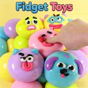 Squishy Curiosities Dog Stress Ball Fidget Toy Soft Squeeze Ball Stress Relief Slow Rising Sensory Toys for Adults Relaxing Gifts