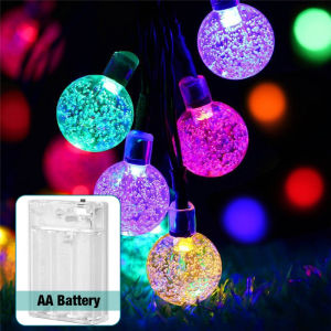 20/50/100 LED Christmas Bubble Fairy String Lights Ball Blubs Christmas Light Wedding Party Room Lamp Battery Operated Home Decor Light Christmas Tree Decoration Hanging Night Light