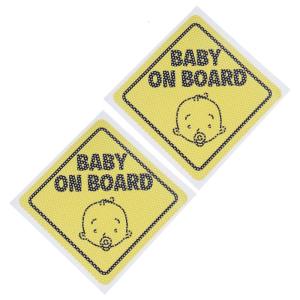 2pcs Baby on Boards Decals Easy to Apply & Remove Reflective & Waterproof Designs Baby on Boards Car Decals for Vehicles