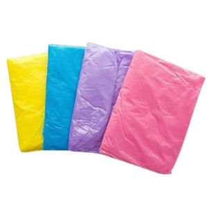 QCF Jas Hujan Plastik Sekali Pakai Tipis Transparan Selutut Lengan Panjang / Disposable Raincoat